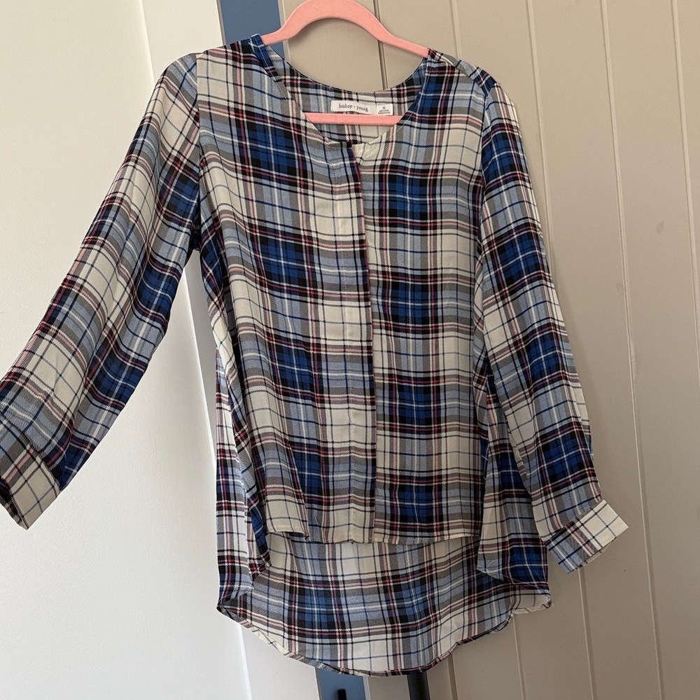 Bishop + Young Plaid Blouse M
